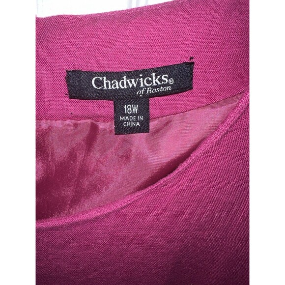 Chadwick’s Of Boston Dress Womens Plus 18W Linen Blend Sheath Barbie Pink career - Picture 4 of 8